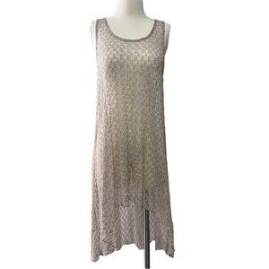 Elif by Jordan Taylor Shimmer Taupe Hi Lo Dress Cover Up Size Medium